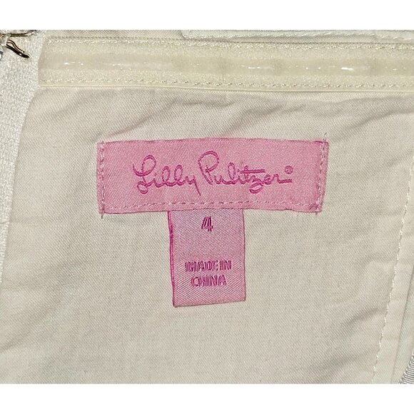 Lilly Pulitzer Women's Regency Classic White Navy Jacquard Bubble Dress Sz 4 076 - Picture 7 of 14